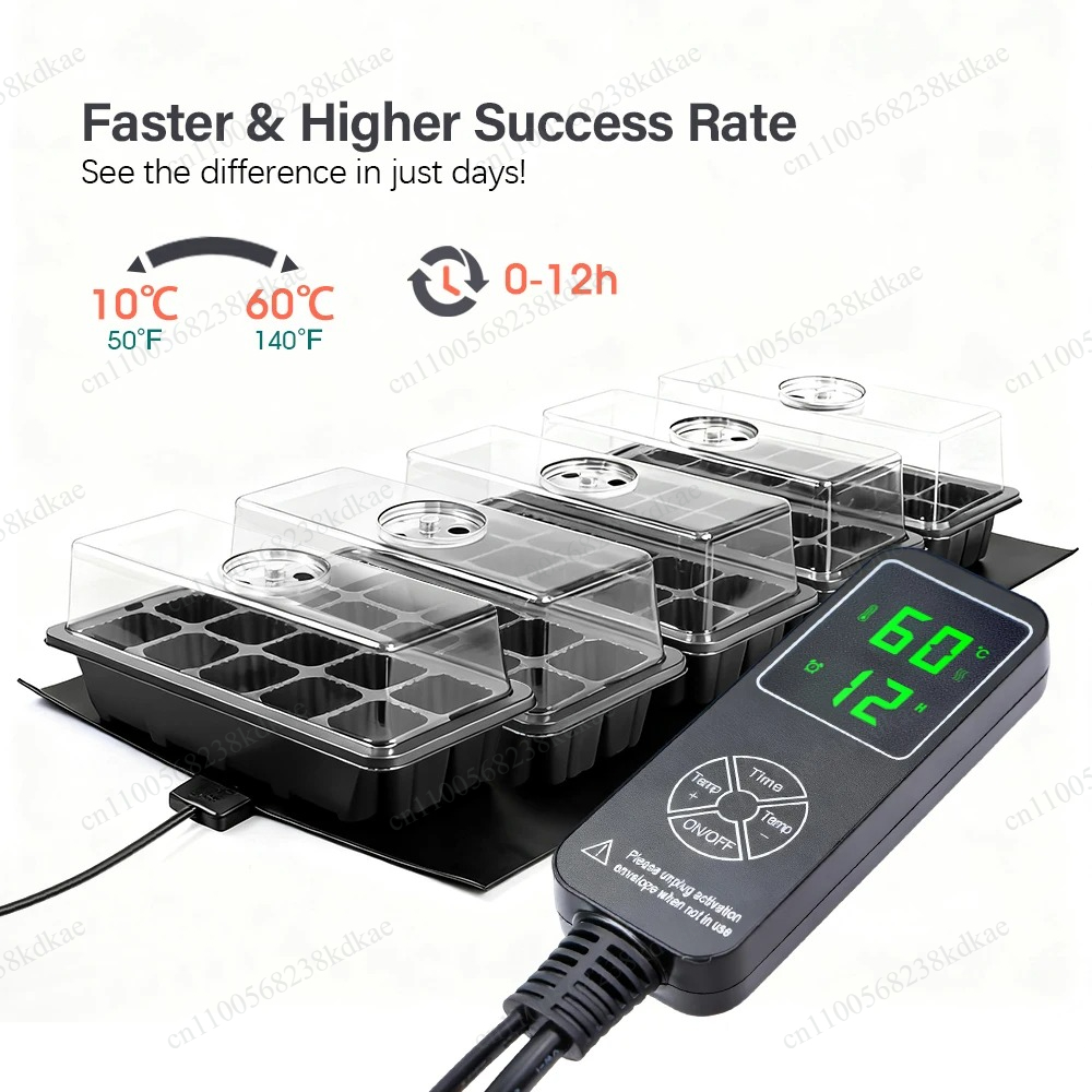 Heat Mat Seedling - 35W Waterdichte Warmtemat Zaailingset Digitale Thermostaat