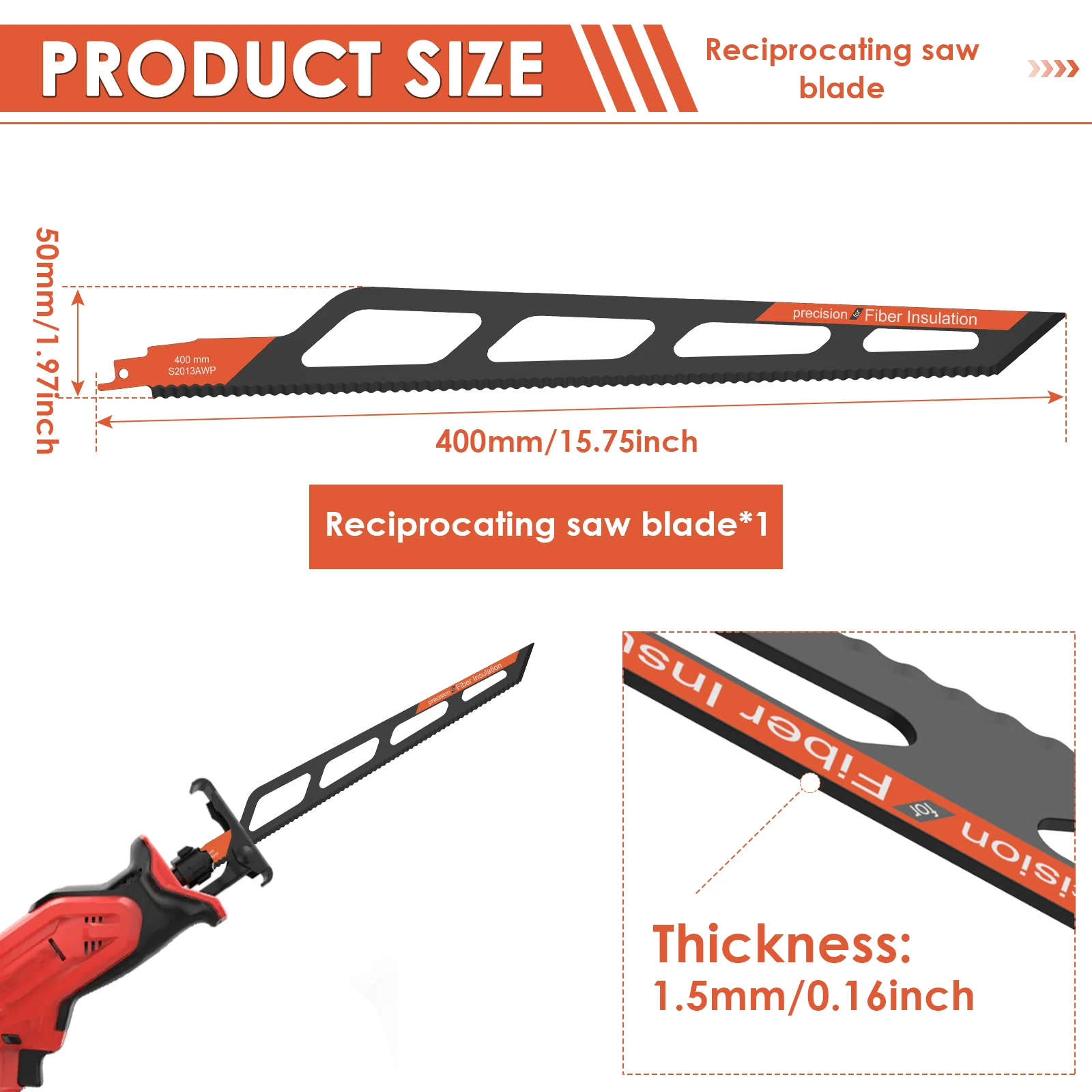 16 inch/400 mm reciprozaagblad - Cutting Board Foam recensie en prijs